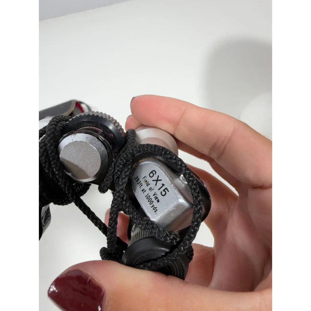 Le Gran 6x15 Mini Binoculars LE-504‎ Coated Optics Silver with Case Japan
